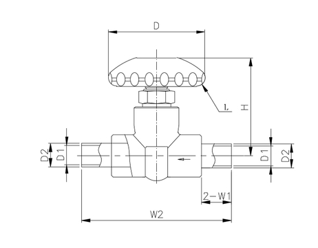 V&aacute;lvula de globo criog&eacute;nica de v&aacute;stago corto con volante verde DJ-10ACF-2