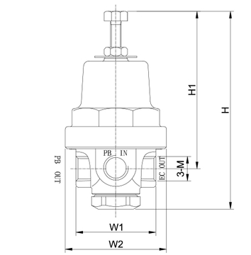 Regulador de presi&oacute;n combinado criog&eacute;nico de lat&oacute;n de baja temperatura DYZ-06C