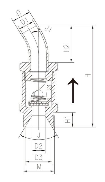 DH-15T2W Латунный криогенный обратный клапан для резервуара СПГ