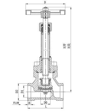 DJ-20D CF8 Криогенный проходной клапан с длинным штоком и приварным штоком